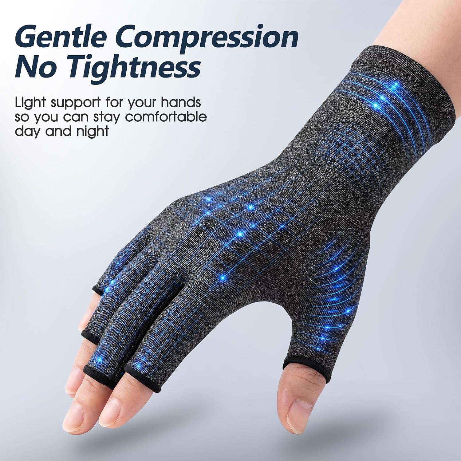 Detalle de SUPERFA compression gloves (2 pairs) for arthritis pain relief and wrist support