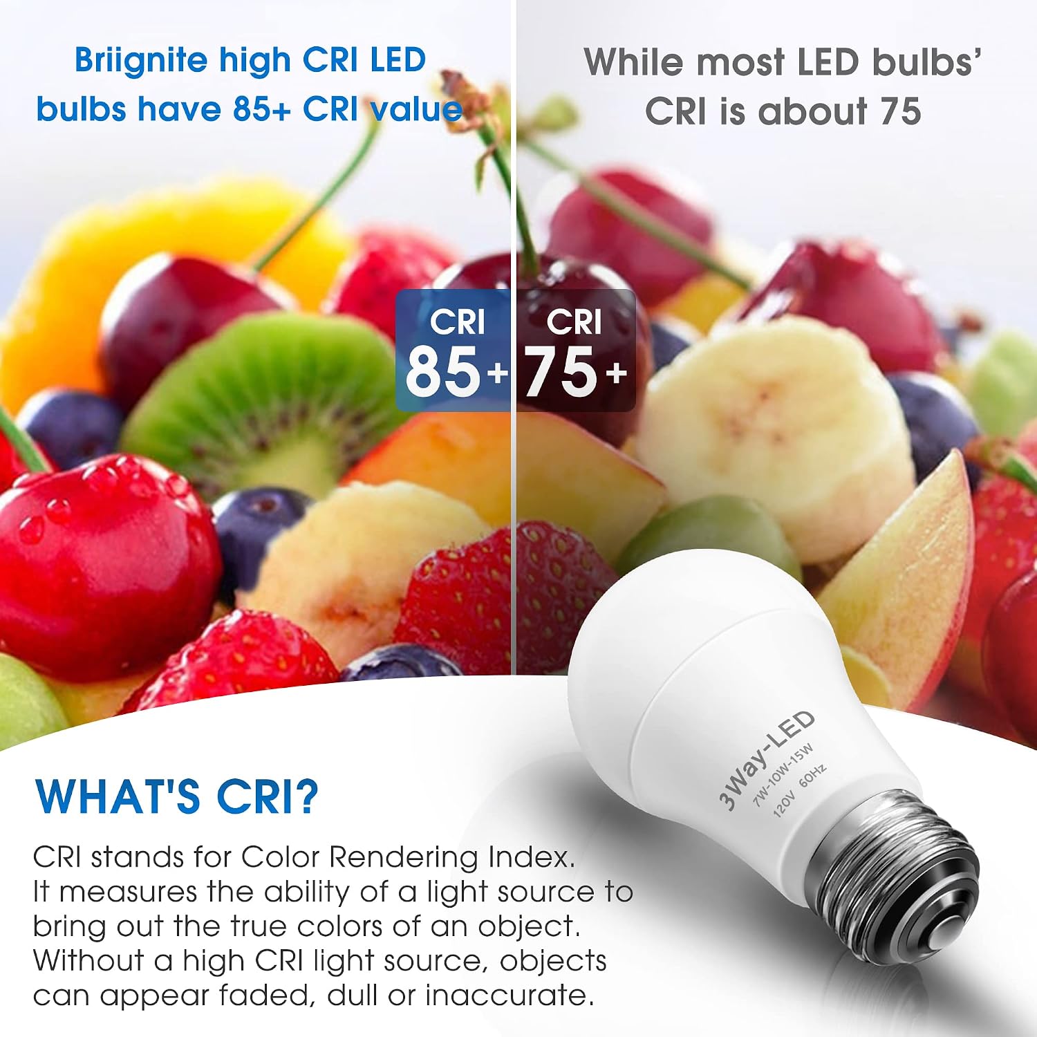 Thumbnail 6 de Briignite 3-Way A19 LED Bulbs, 5000K Daylight, E26 Base, 2-Pack