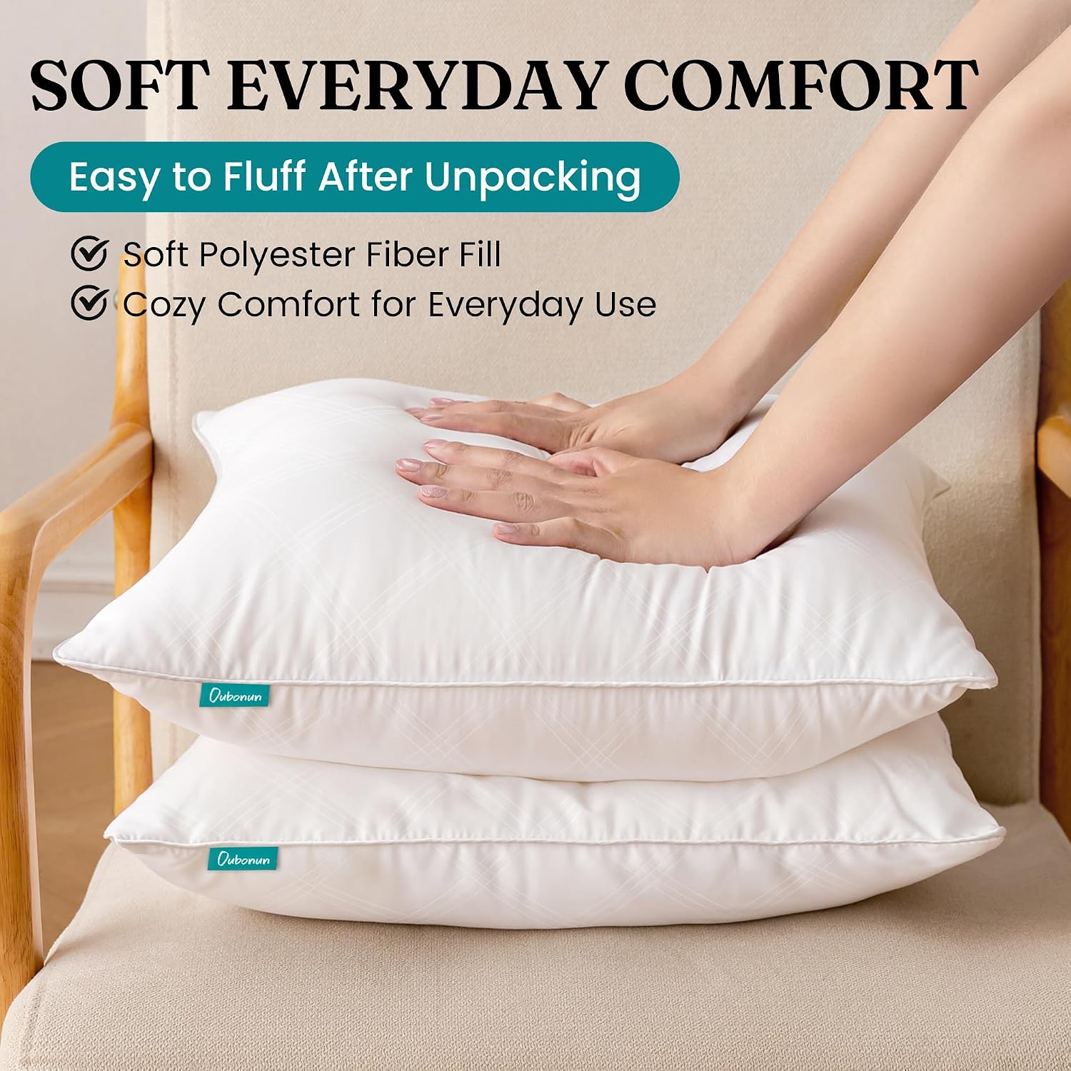 Detalle de Oubonun Euro Pillow Inserts 28x28