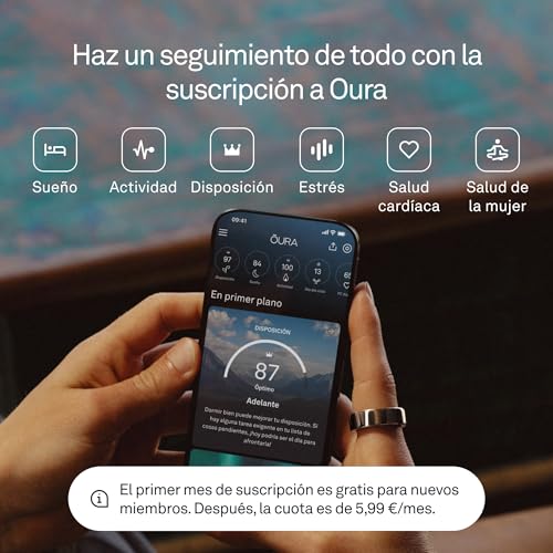 Detalle 2 de Oura Ring 4 Silber Größe 8 – 8 Tage Batterie