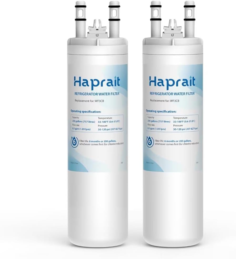 Detalle de Haprait HP006 Refrigerator Water Filter, 2-Pack Carbon Fiber Replacement