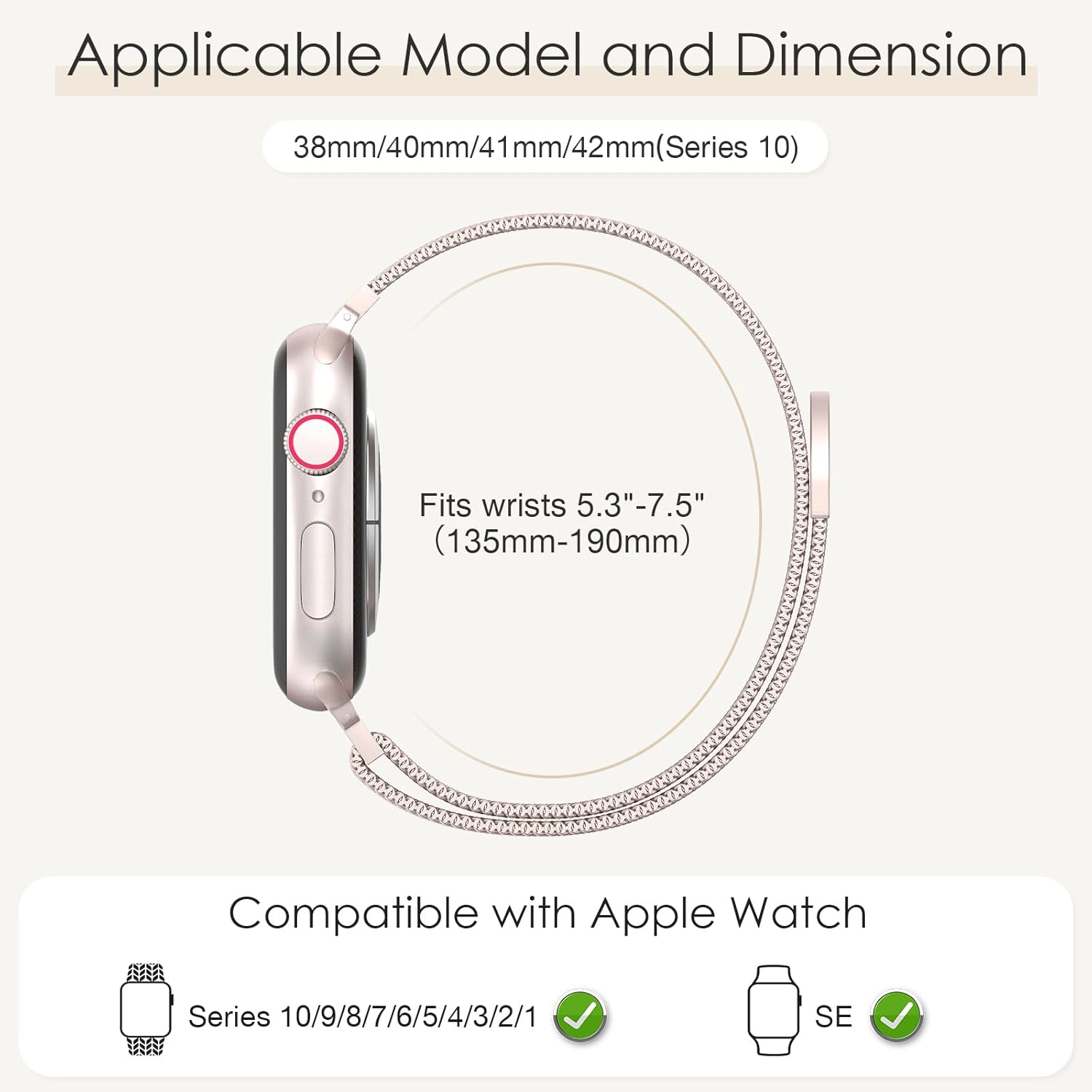 Thumbnail 1 de Original Milanese Loop 38–49mm adjustable magnetic strap