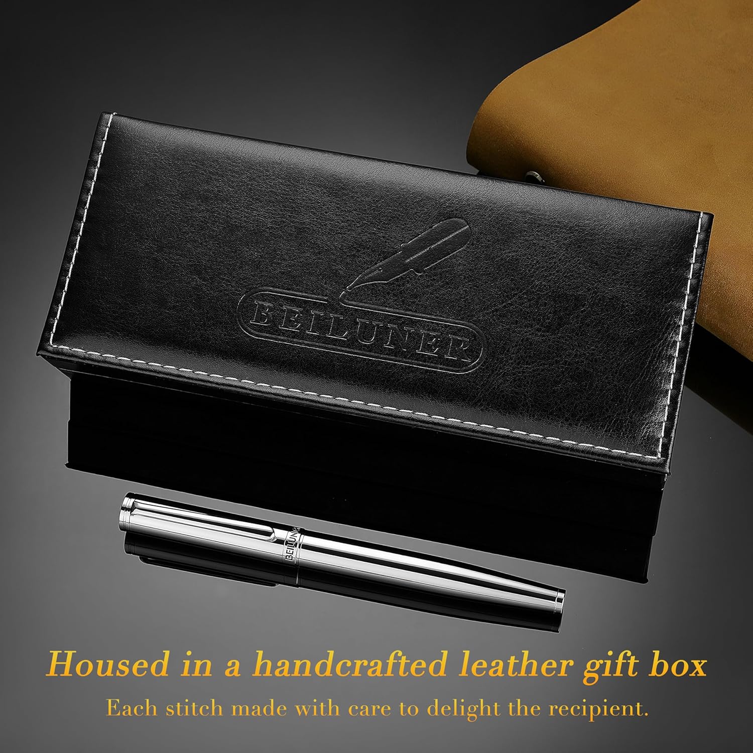 Thumbnail 5 de BEILUNER Penna Rollerball di Lusso – Finiture Oro 24K, Refill Schneider 850, Set Regalo