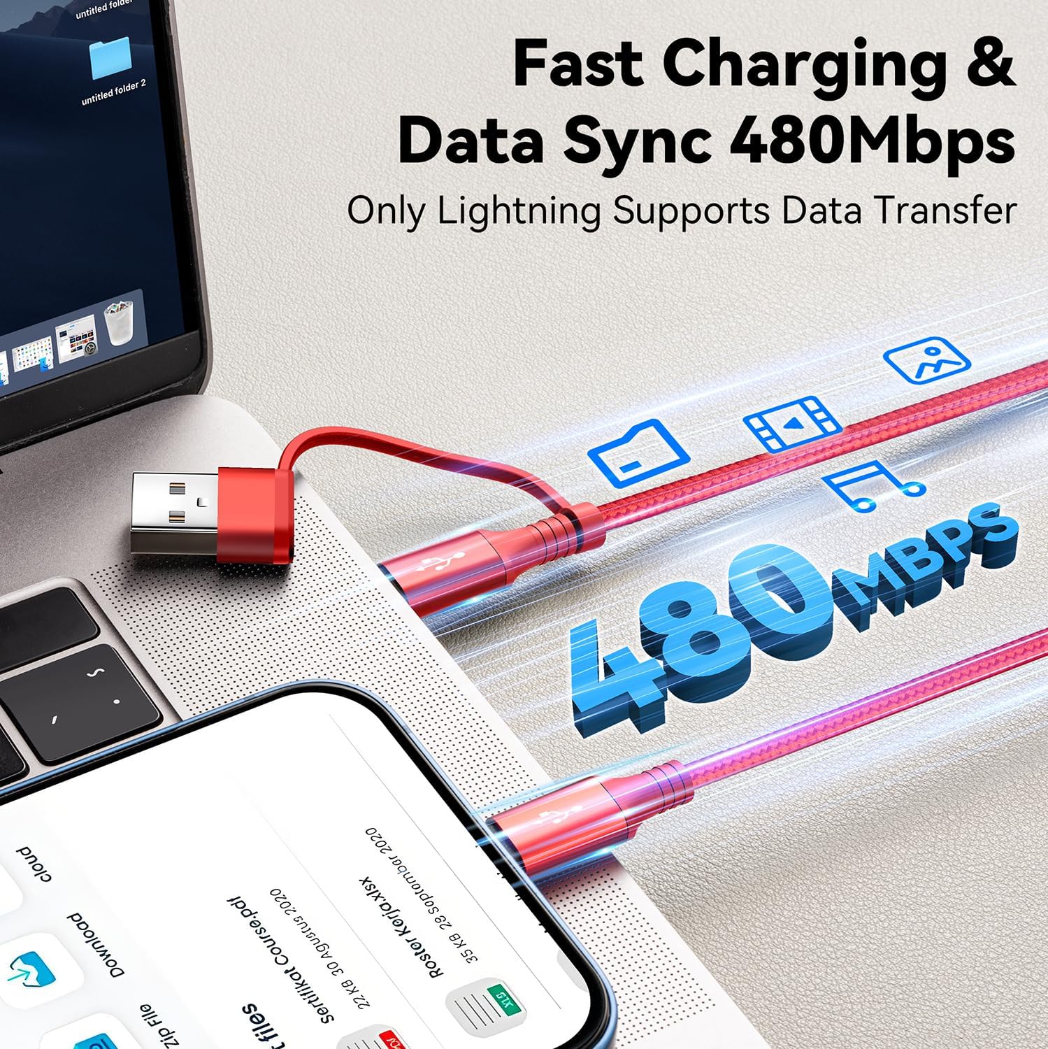 Detalle de Minlu Multi USB Kabel 6 in 1 1,8 m