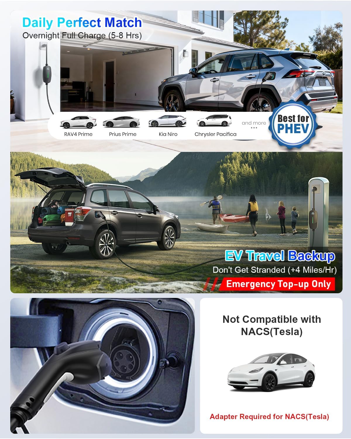 Detalle 2 de EVDANCE Level 1&2 EV Charger 25FT Cable