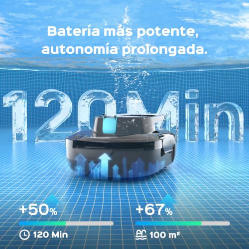 Detalle de BRINBO S1PRO (2026 Upgrade): Robot limpiafondos para piscina de hasta 100 m² con 120 minutos de autonomía