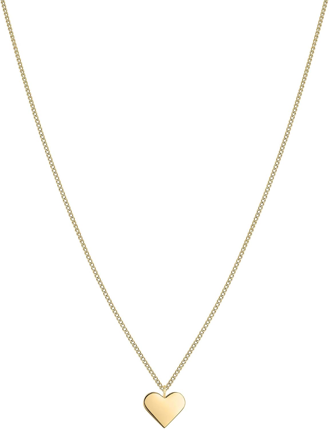 Detalle de Tamaris Damen-Halskette mit Herzanhänger – Edelstahl, IP-Gold poliert, 45 cm (verlängerbar)