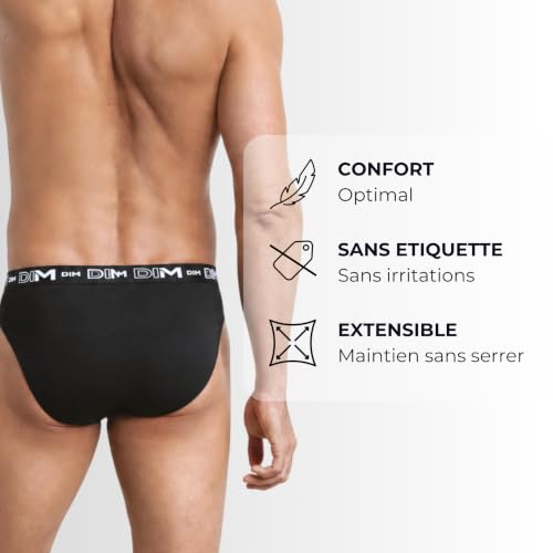 Detalle de Dim X6 Slip Coton Stretch – Lot de 6, Noir, XL Homme