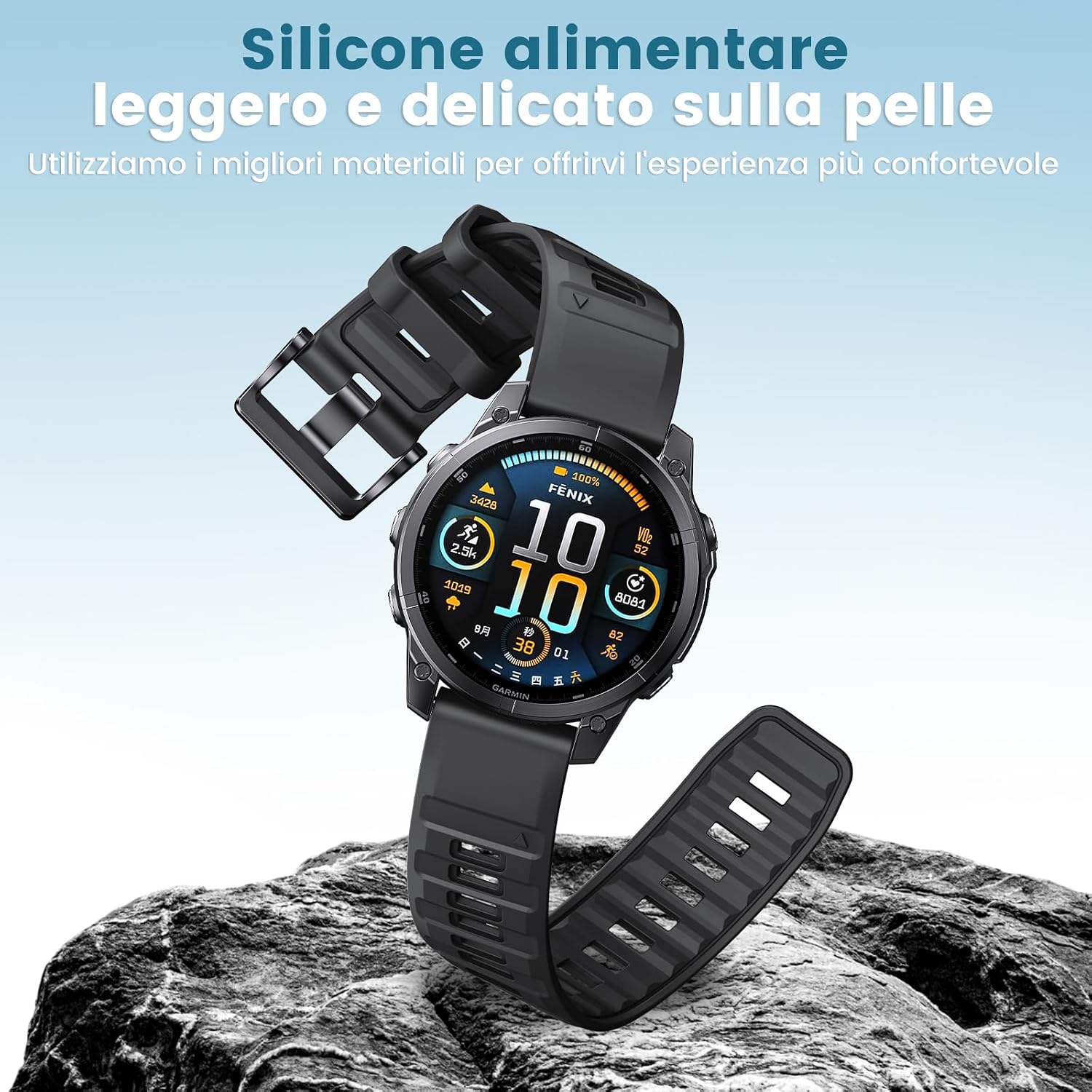 Detalle de ANBEST Cinturino Quick-fit 22mm per Garmin Fenix 7/6/5/8 e modelli compatibili: stile, comfort e praticità