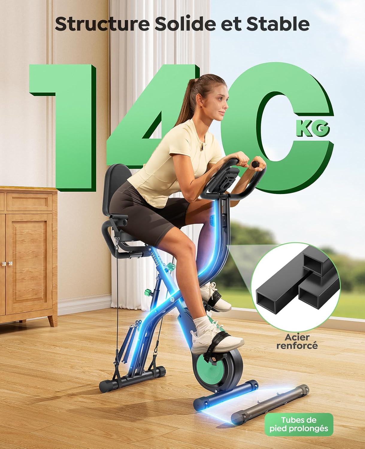 Thumbnail 6 de TOPUTURE 5-en-1 Vélo d’Appartement Pliable 140 kg