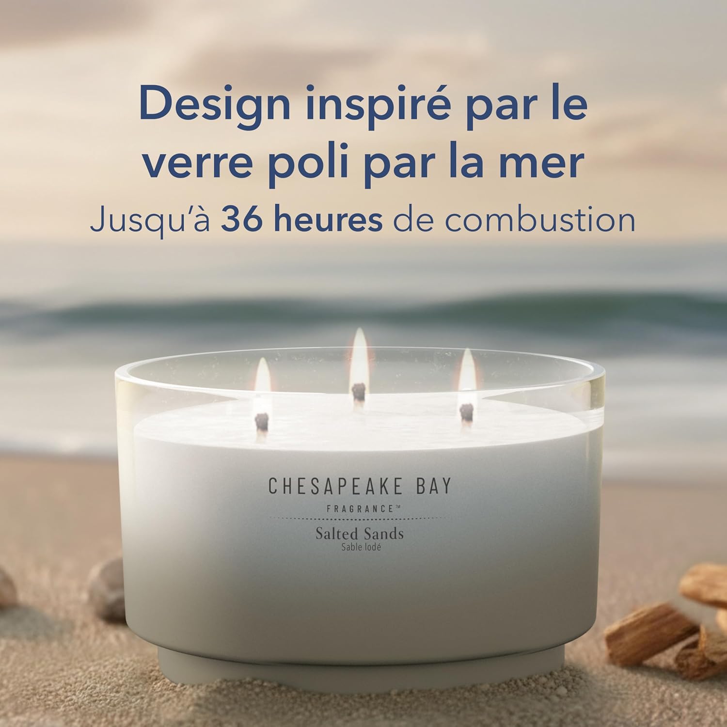 Detalle de Chesapeake Bay Bougie parfumée · Bougie 3 mèches Salted Sands