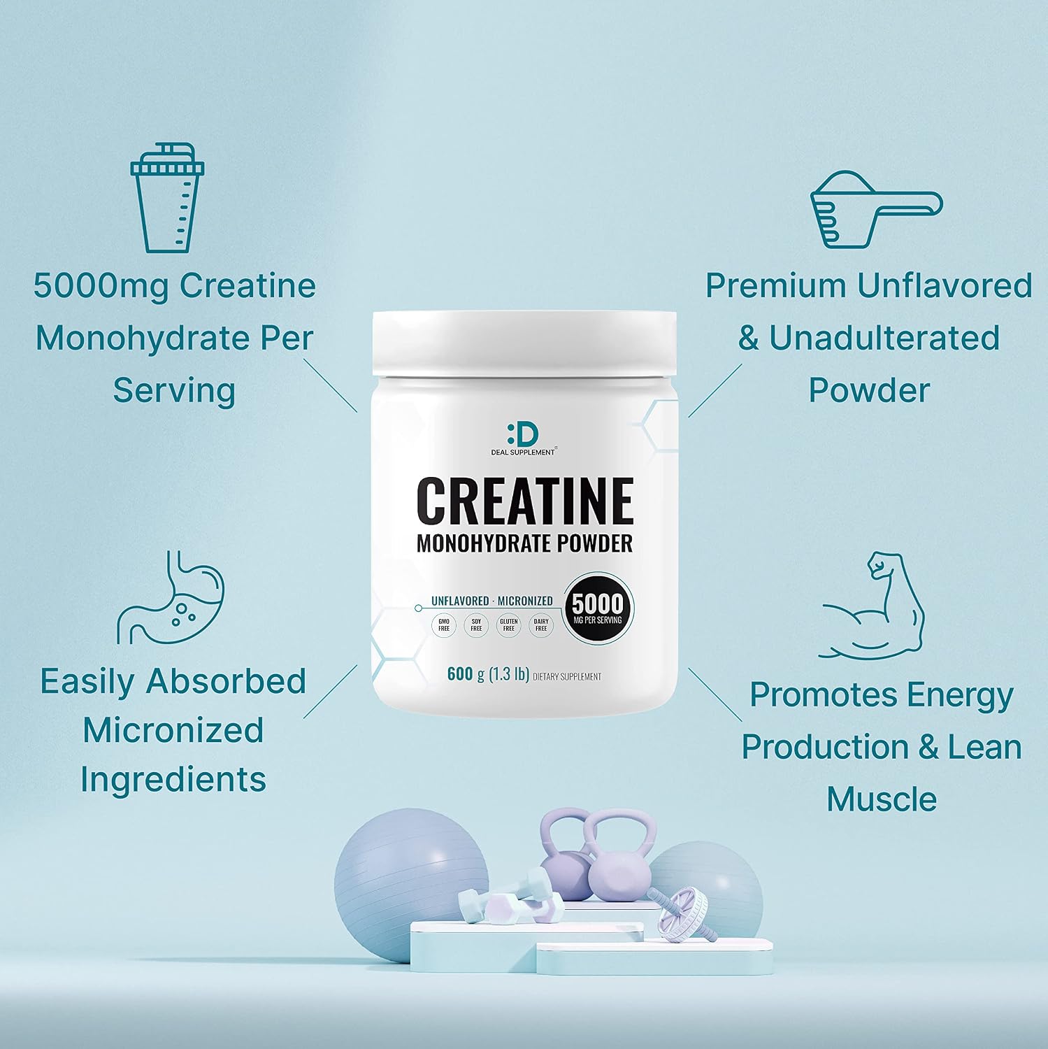 Detalle 2 de Deal Supplement Creatine Monohydrate 600g