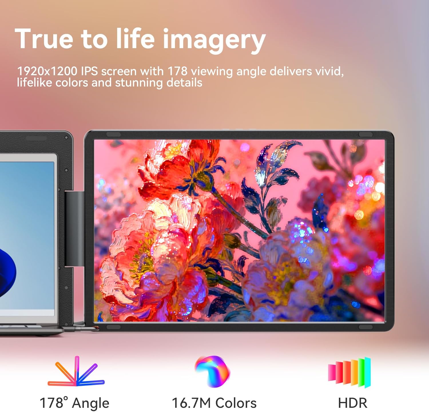 Thumbnail 3 de LXU Laptop Screen Extender (16-inch, 1200P, 16:10) Triple Portable Monitor for 12–16.5" Laptops