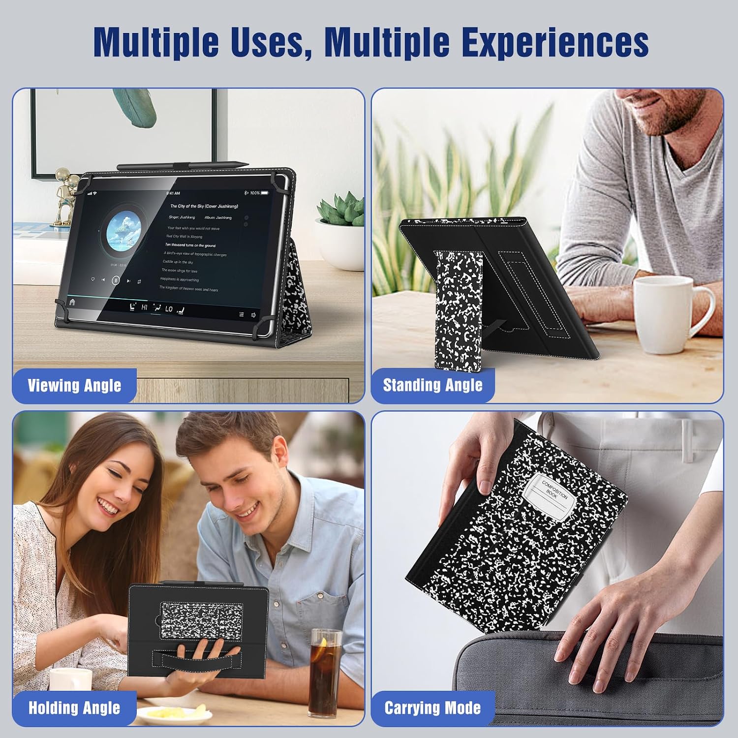 Thumbnail 6 de TiMOVO Universal Hülle für 10,1 Zoll Tablet – Schutzhülle mit Stiftschlaufe und Handschlaufe