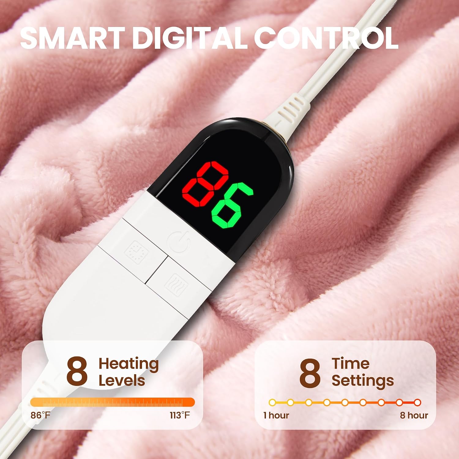 Thumbnail 4 de PTQ Electric Heated Throw 62 x 84 in, 6 Heat Levels ๐