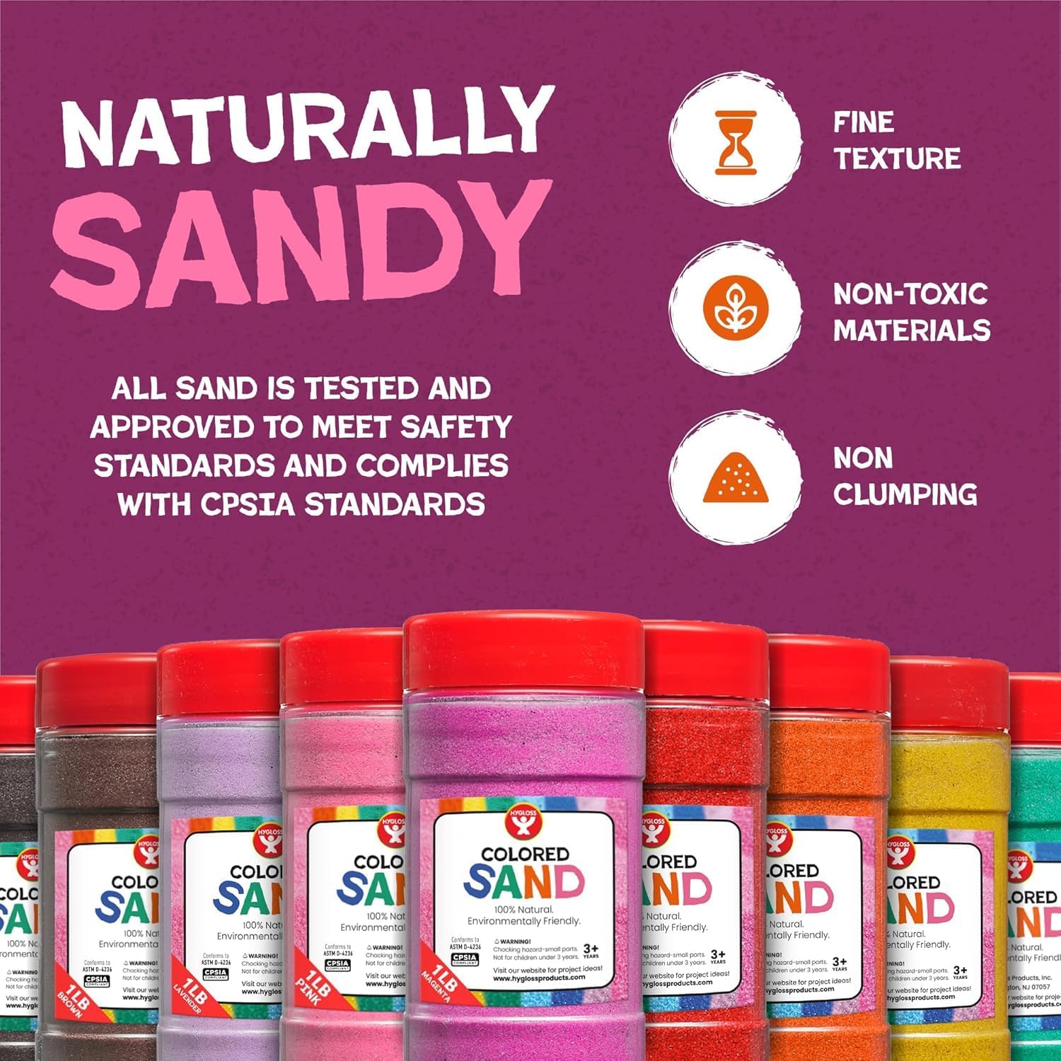 Thumbnail 4 de Hygloss Colored Sand 25 lb Valentine craft sand 🎨