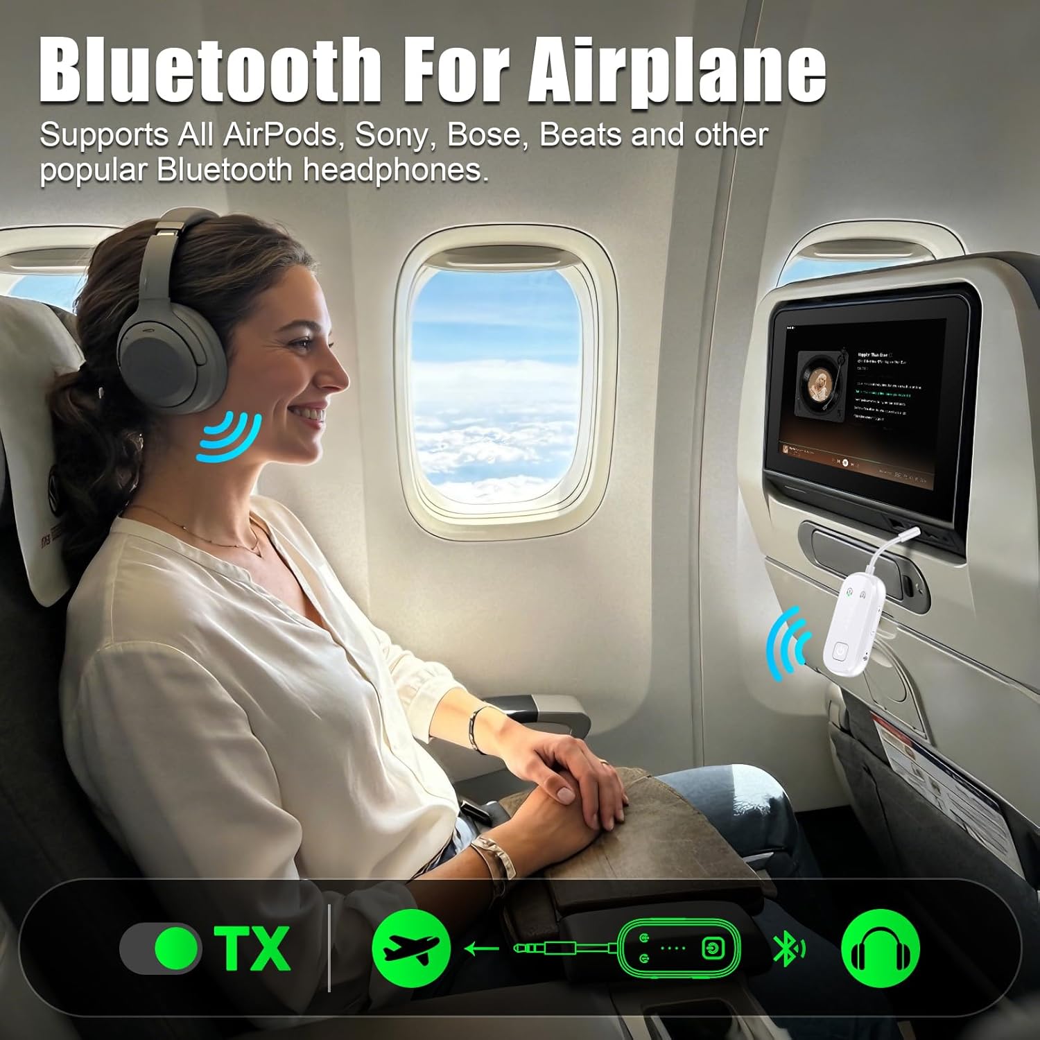 Thumbnail 3 de Premium Bluetooth 6.0 Transmitter Receiver with Dual-Mode Audio and airplane adapter
