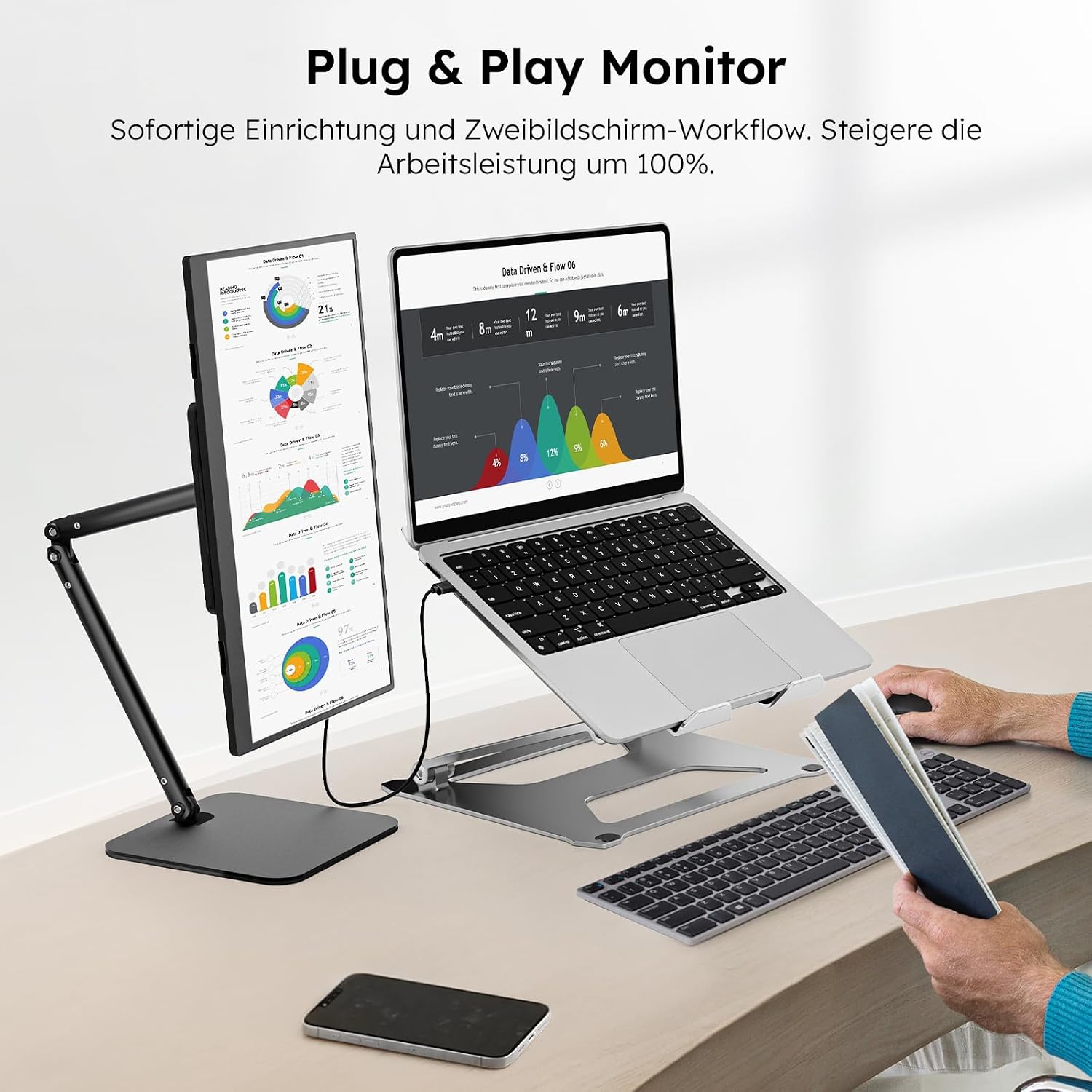 Thumbnail 3 de Dopesplay Portable Monitor 15,6 Zoll FHD mit Magnetständer