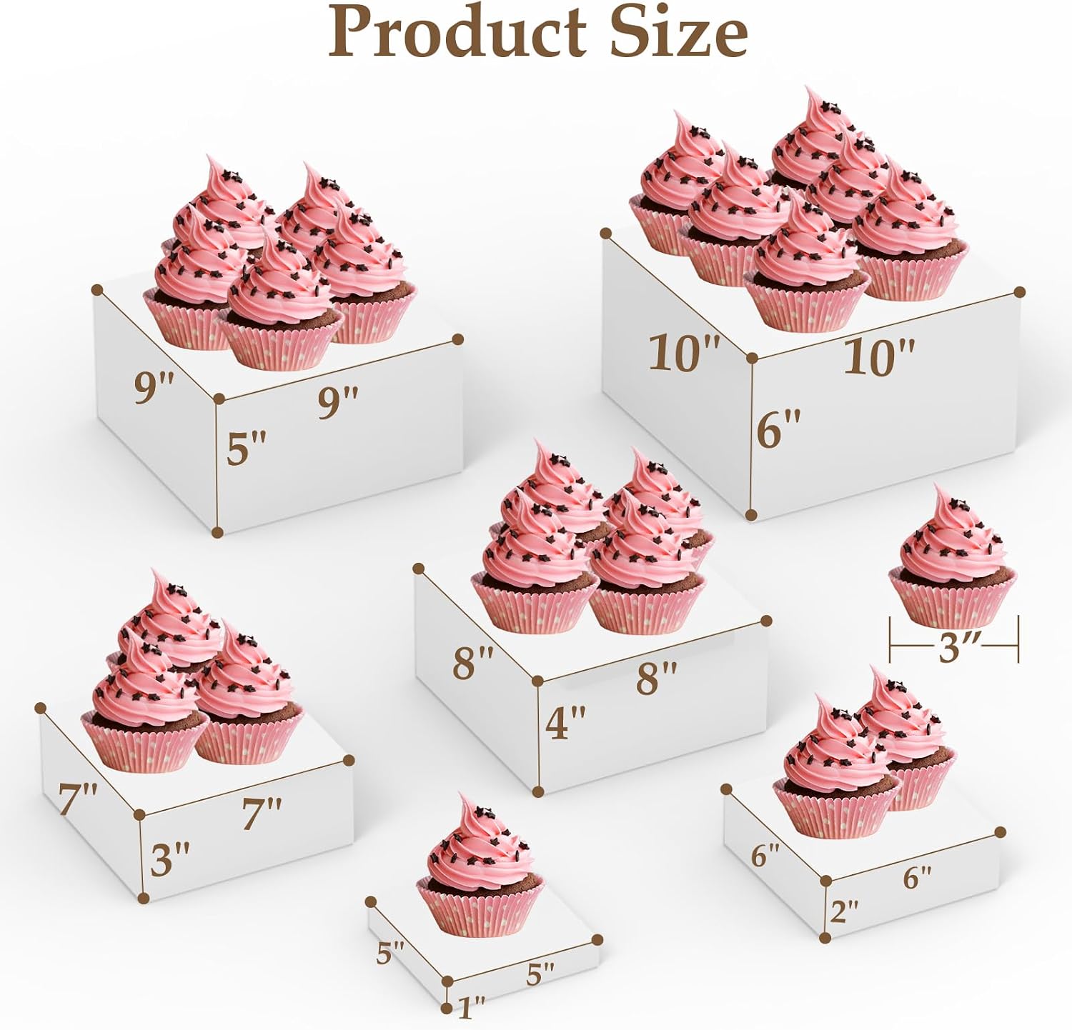 Detalle de CHONOVO acrylic risers 6-piece 🍰