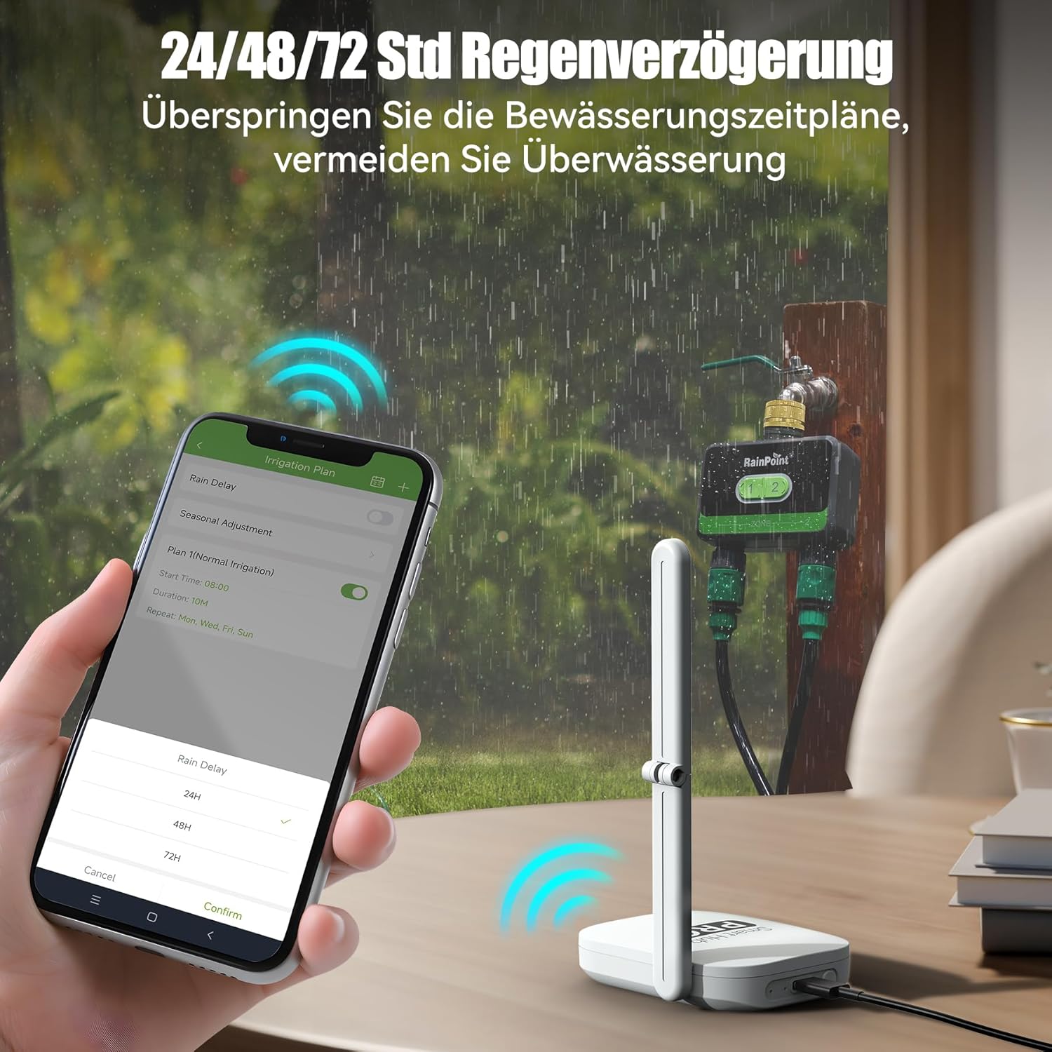 Thumbnail 4 de RAINPOINT Bewässerungscomputer WLAN mit 2 Ausgängen – automatische Gartenbewässerung per App & Sprachsteuerung