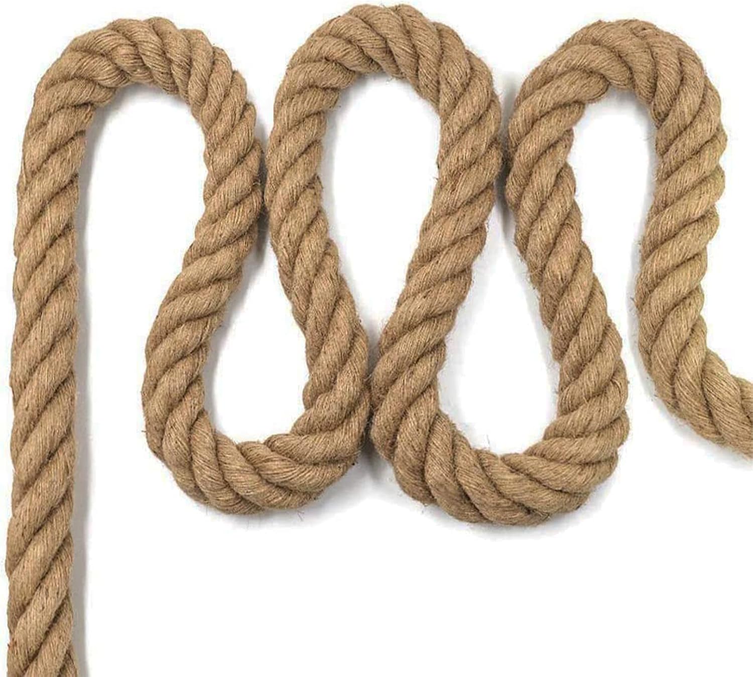 Detalle 2 de Aoneky Jute Rope 1.25 in x 25 ft Twisted Rope 🪢