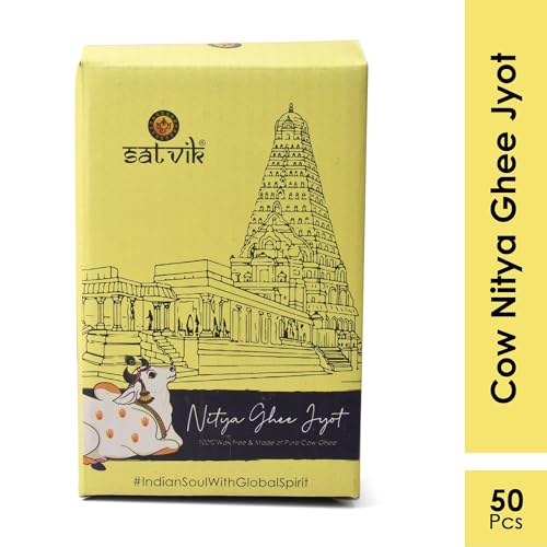 Thumbnail 1 de Satvik Pure 50 Pc Cow Ghee Wicks – Ready-made Cotton Wicks for Puja