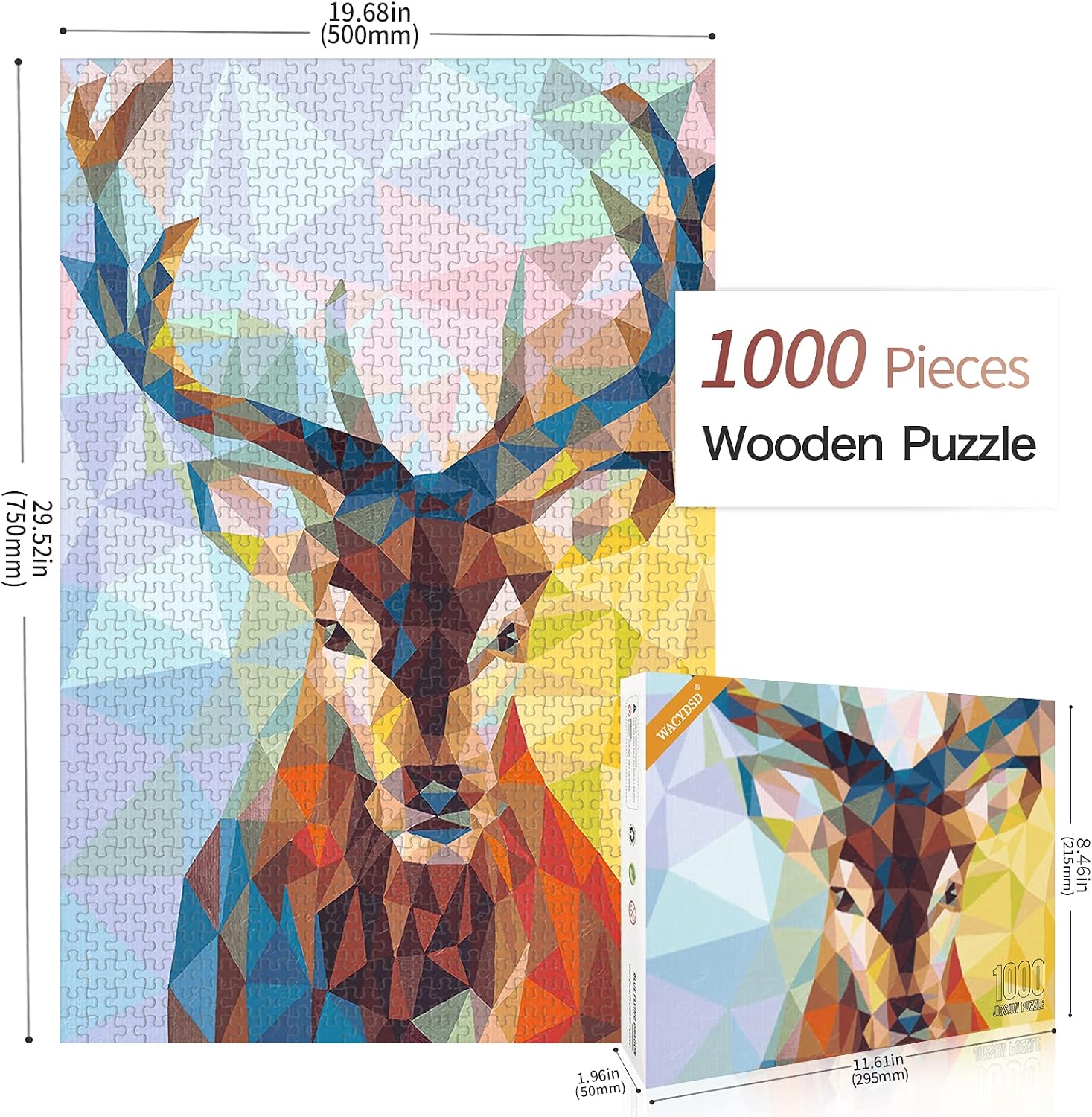 Thumbnail 2 de Puzzle 1000 Teile Abstrakter Hirsch 750 x 500