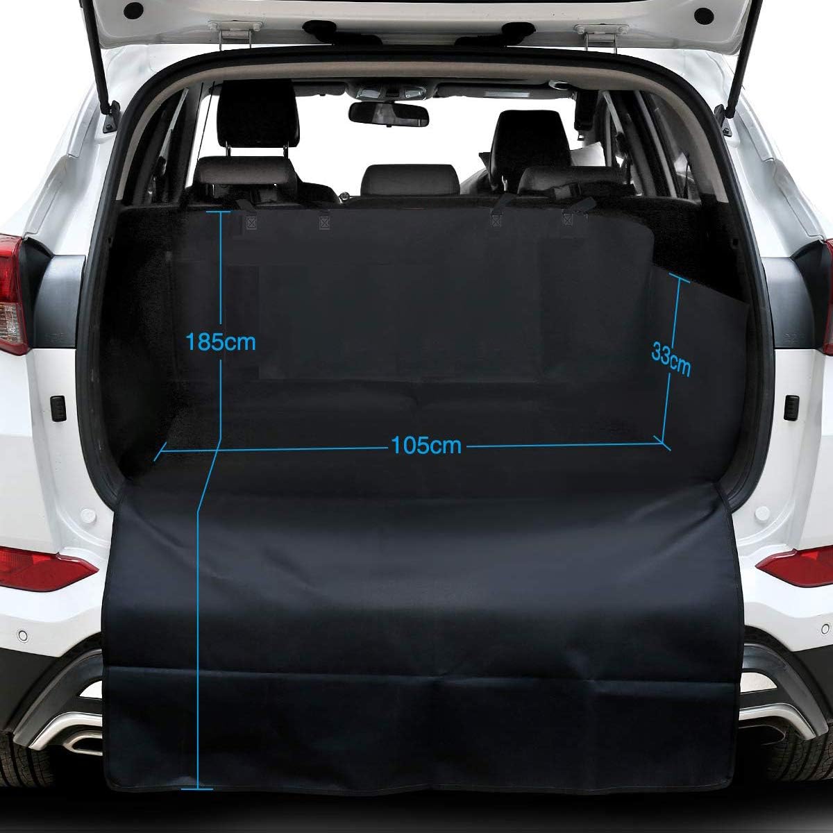 Detalle de WeFine Car Boot Liner for Dogs: Universal Waterproof Boot Cover with Bumper Protection