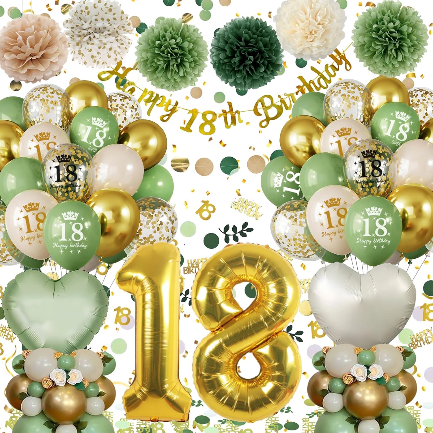 Detalle de Almaxi decorazioni 18 anni verde oro
