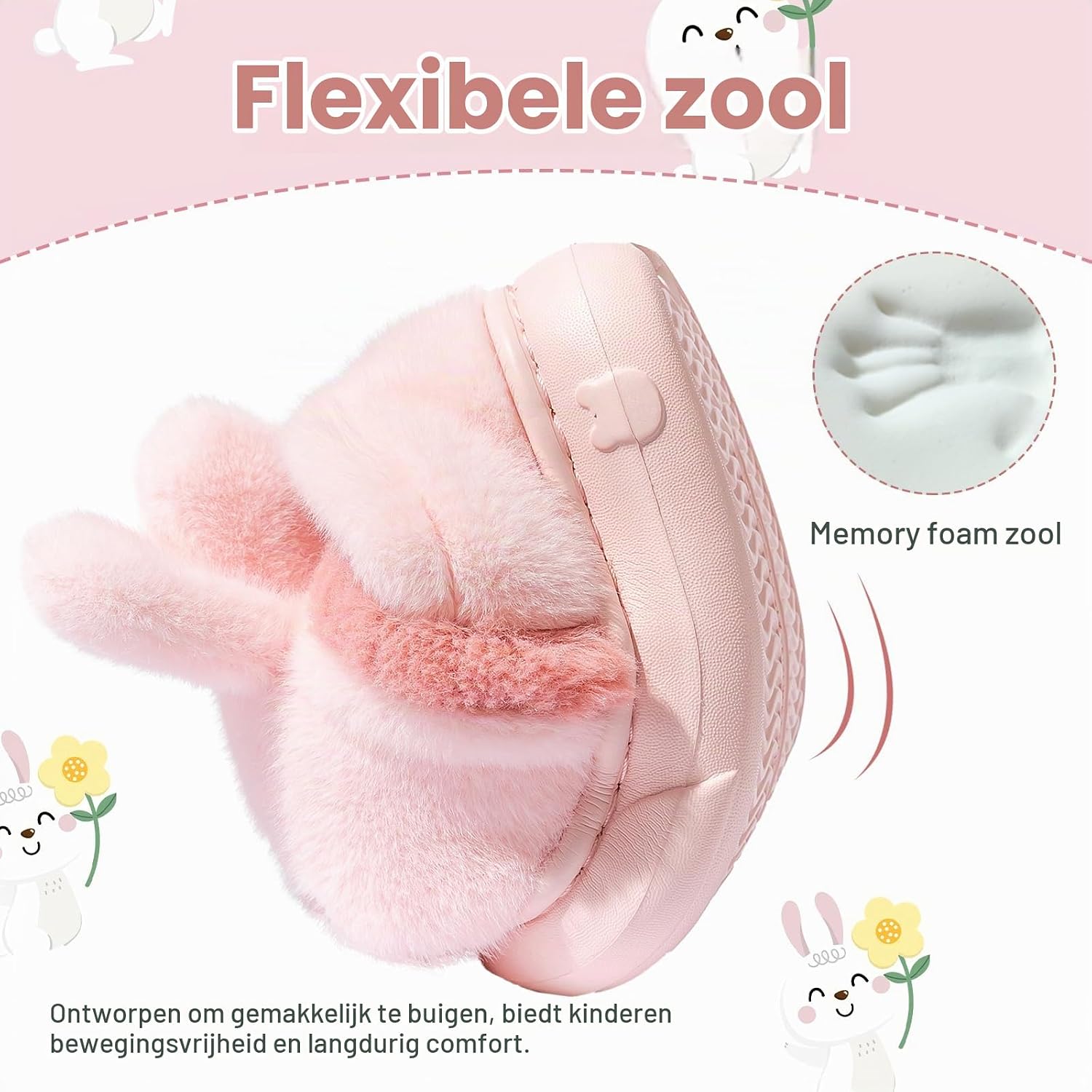 Thumbnail 3 de DRECAGE kindersloffen van zachte pluche met antislip voor binnen