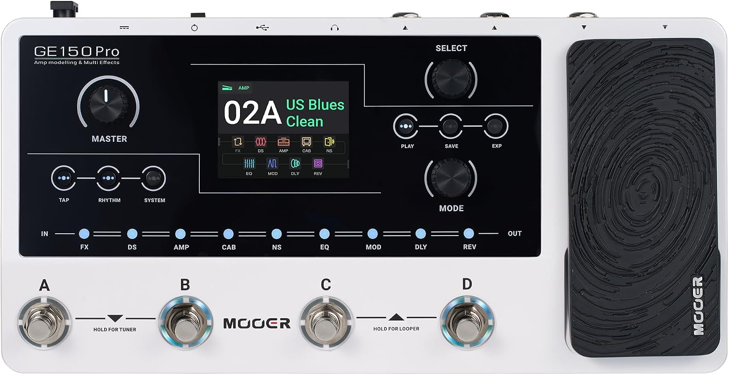 Detalle de MOOER GE150 Pro Guitar Multi-Effects Pedal with Four Footswitches and Looper