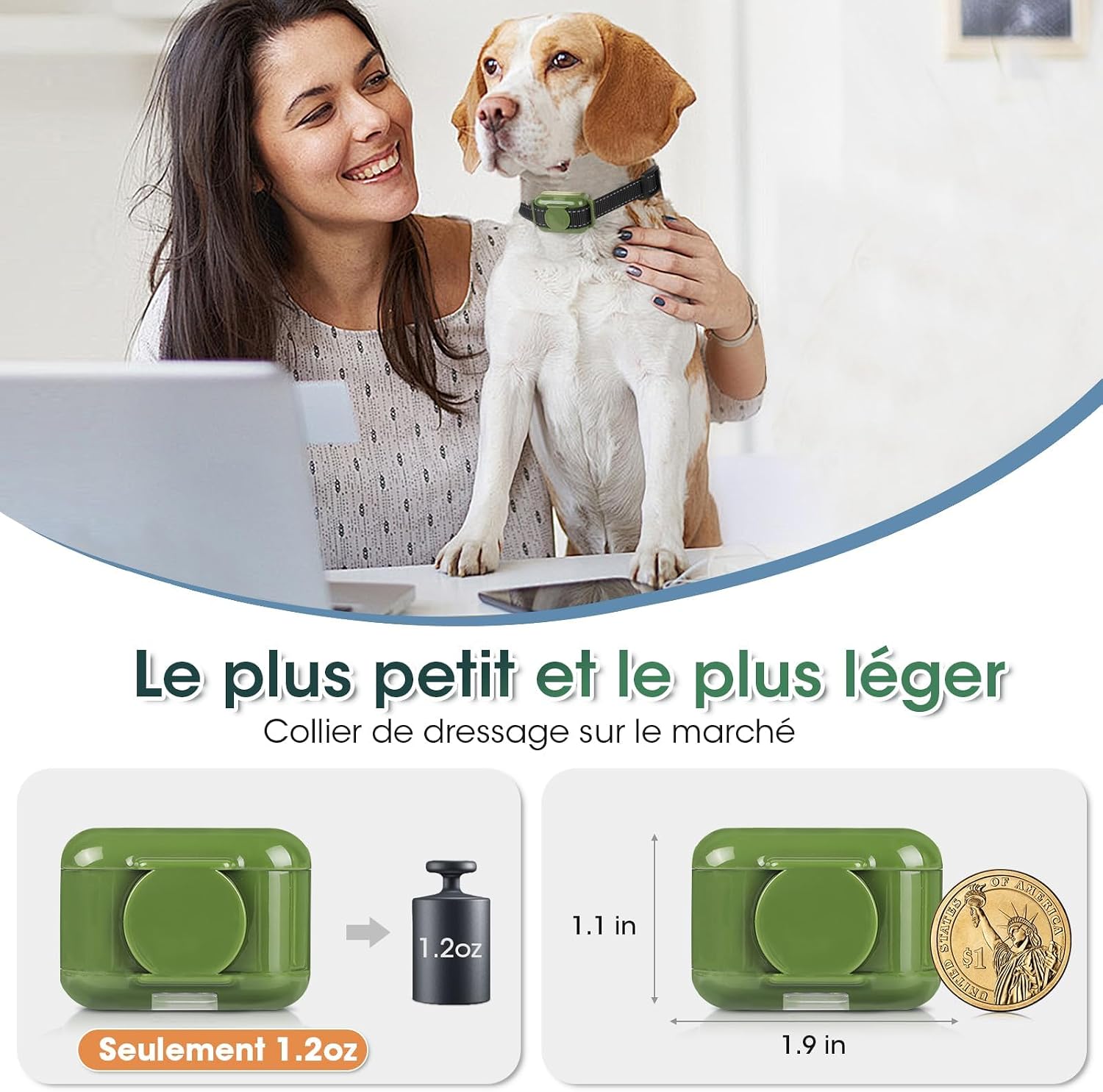 Detalle 2 de Collier de Dressage pour Chien – Électrique, Télécommande, Portée 2000 ft, 4 Modes, IPX7