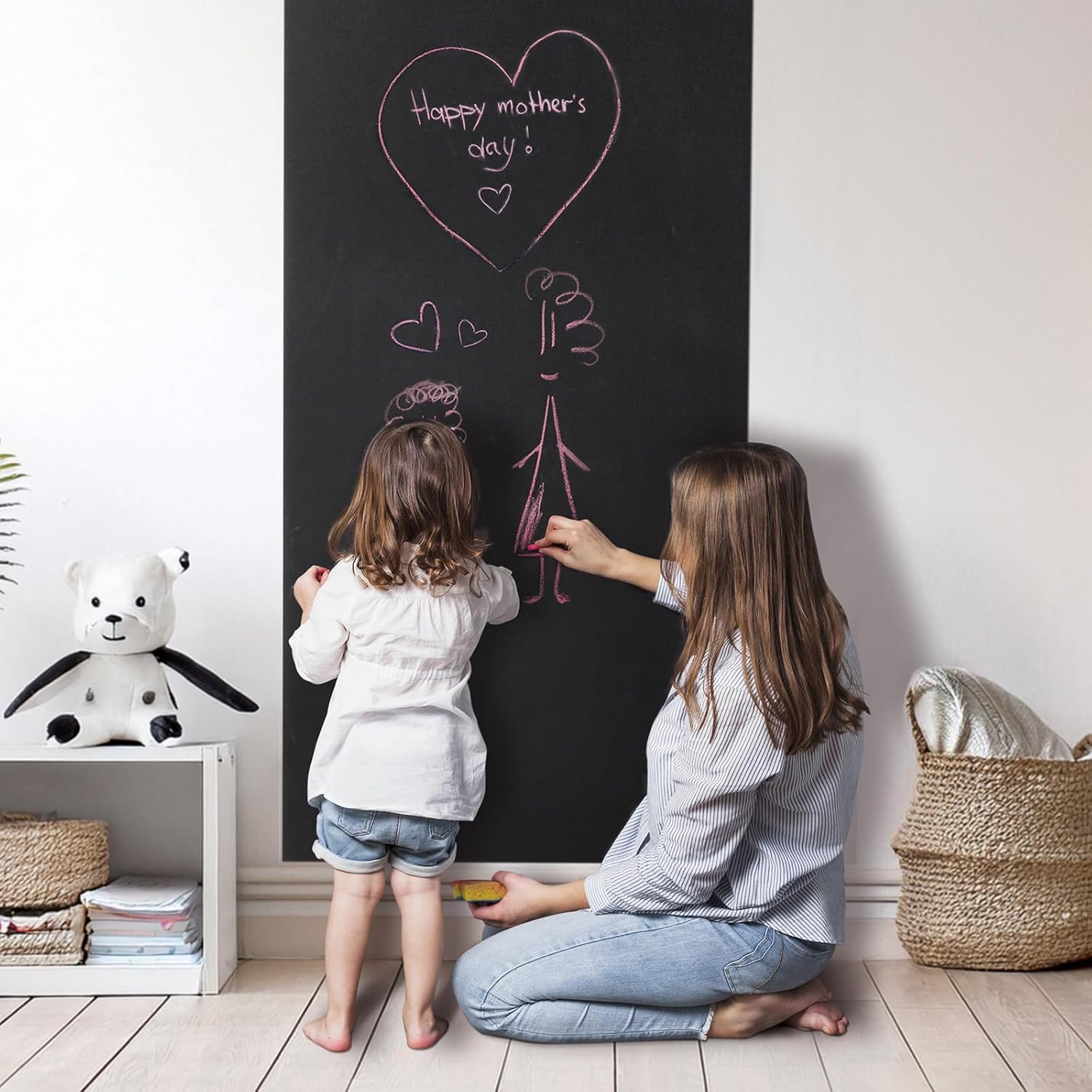 Detalle 2 de BESTOOL Blackboard Chalk Board Wall Sticker Wrapping Paper 43cm x 300cm