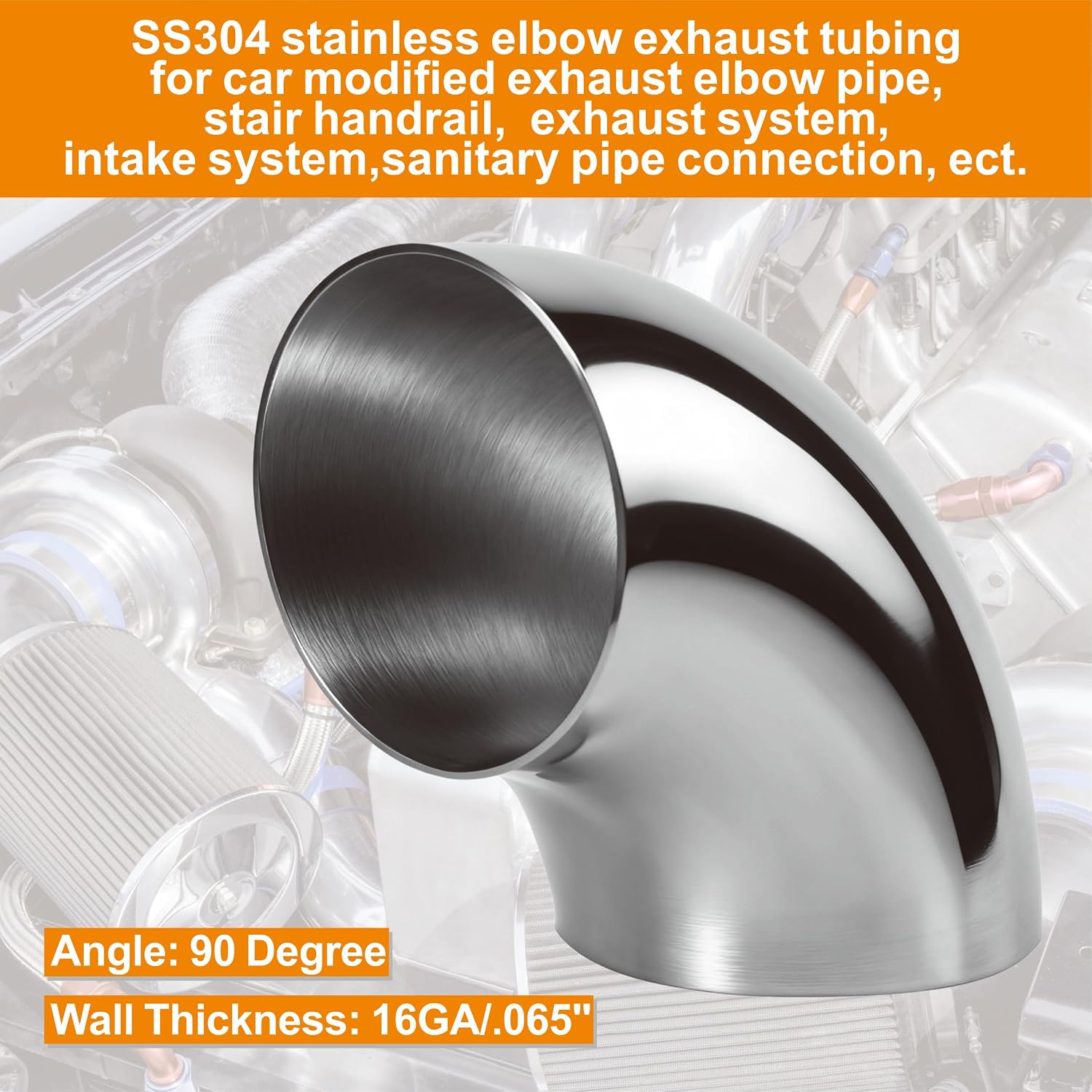 Thumbnail 4 de 4PCS 2.5" 90° Mandrel Bend Stainless Steel Elbow (OD 63.5mm) – 304 Grade for Exhaust, HVAC and Custom Fabrication