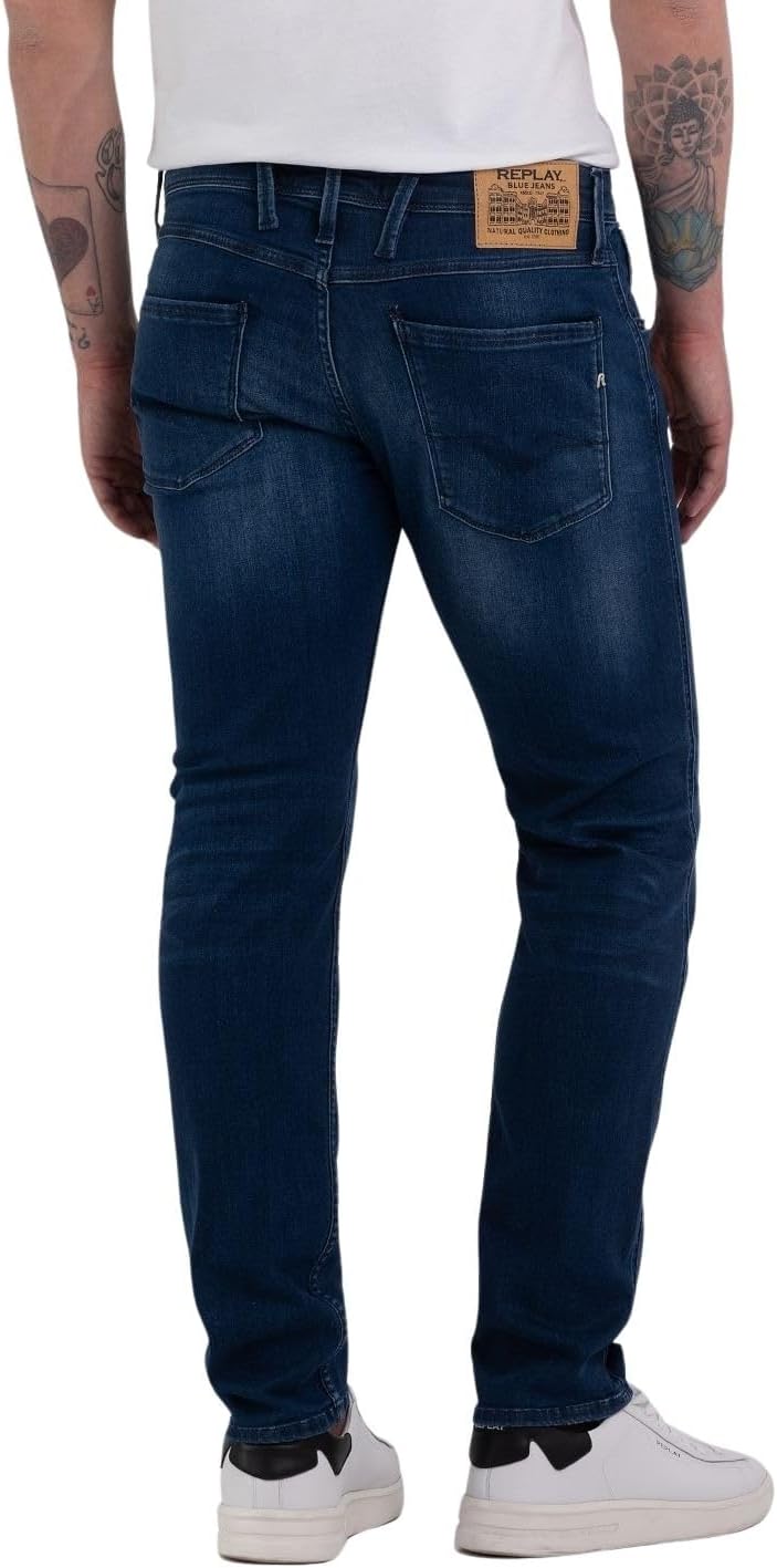 Detalle de Replay Anbass Slim-Fit Jeans mit Comfort Stretch – Herren