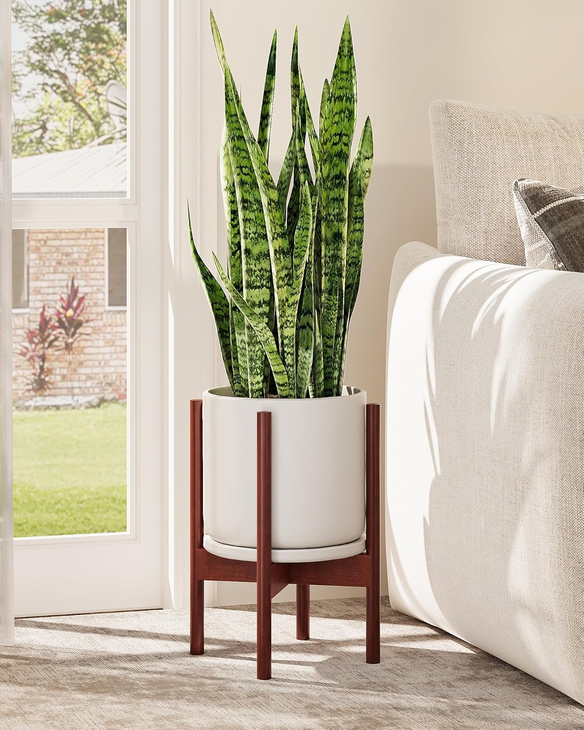 GENTINGBRO Adjustable Bamboo Plant Stand 8"