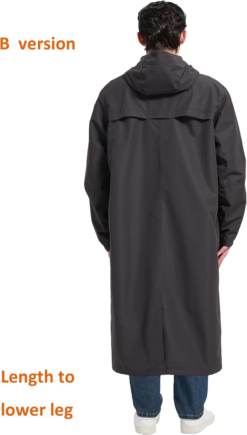 Thumbnail 1 de NORDIC OUTLAND Rain Jacket Men: Waterproof, Breathable Long Raincoat with Hood