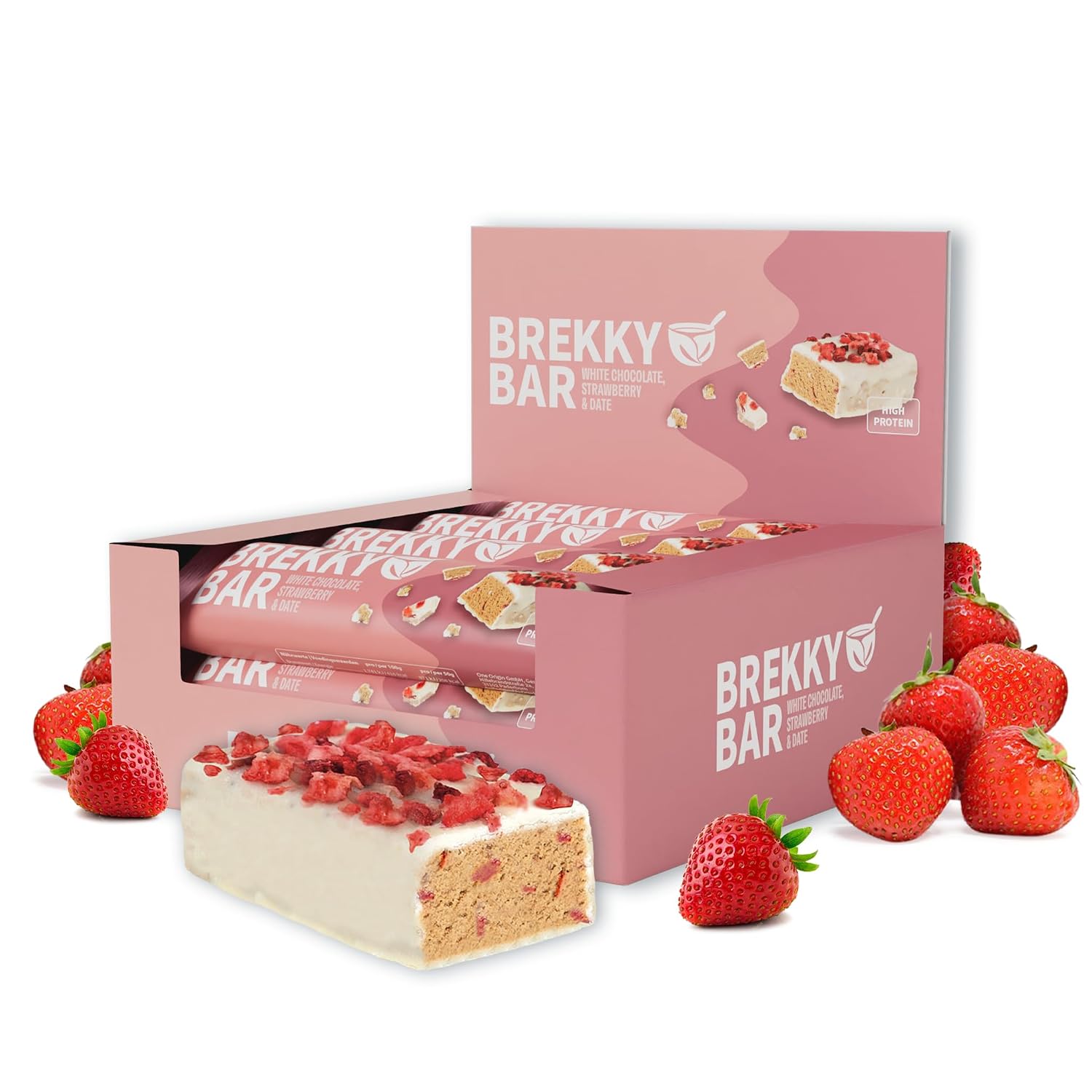 Detalle de Brekky Bar Erdbeer Proteinriegel, 11g