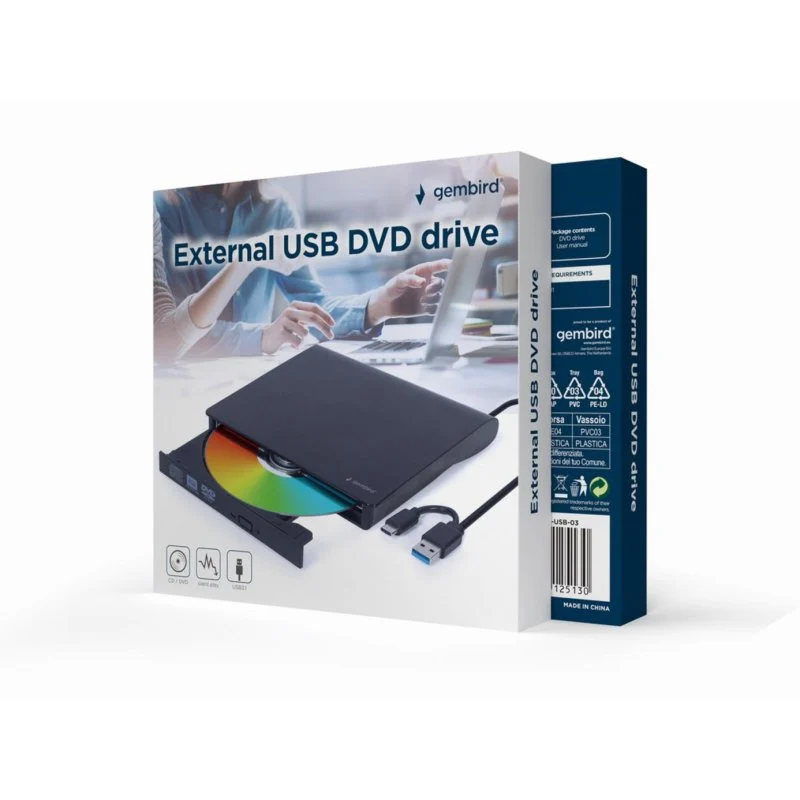 Gembird DVD-USB-03 unidad óptica 24x/8x 📀