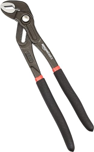 Detalle de Pince à pompe à eau à dégagement rapide Amazon Basics – mors coulissant rainuré 12 po, noir