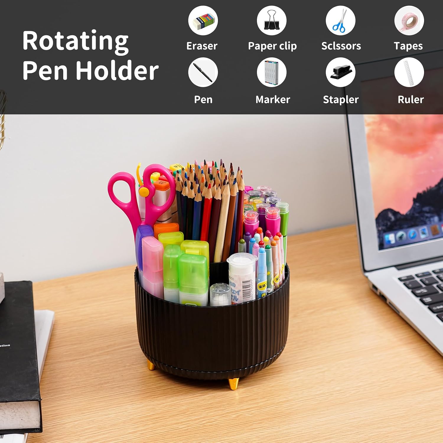 Thumbnail 2 de Marbrasse Desk Organiser 5‑compartment 360°