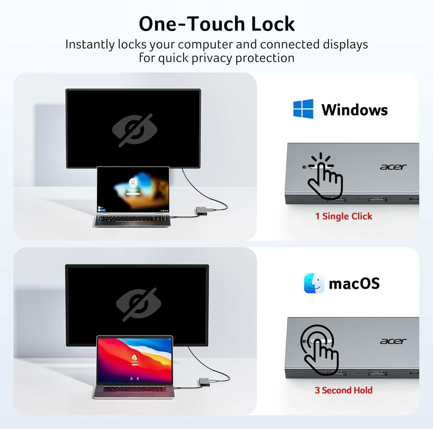 Thumbnail 5 de acer USB C Docking Station 9‑in‑1 100W