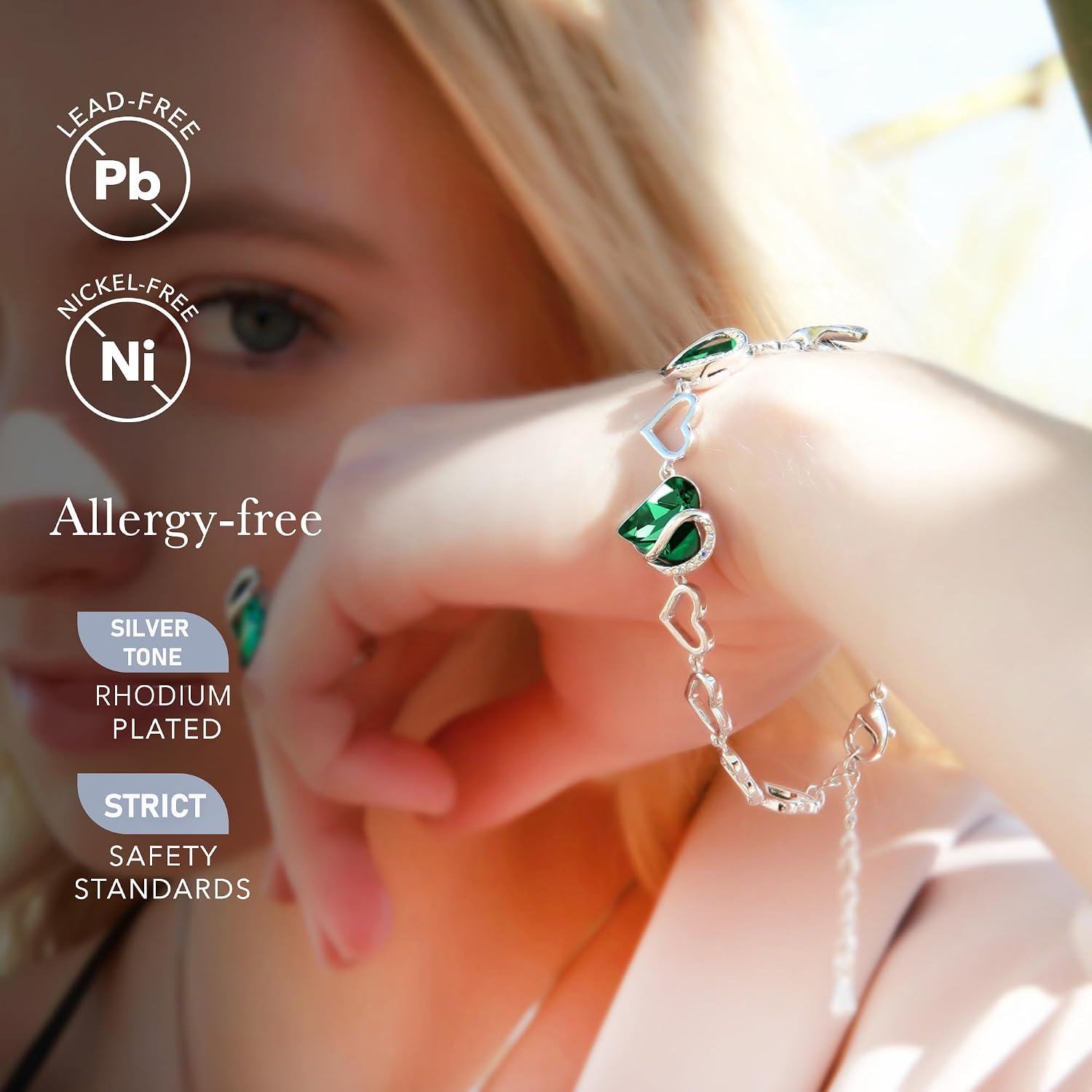 Detalle de Leafael Heart Bracelet, 7-inch chain