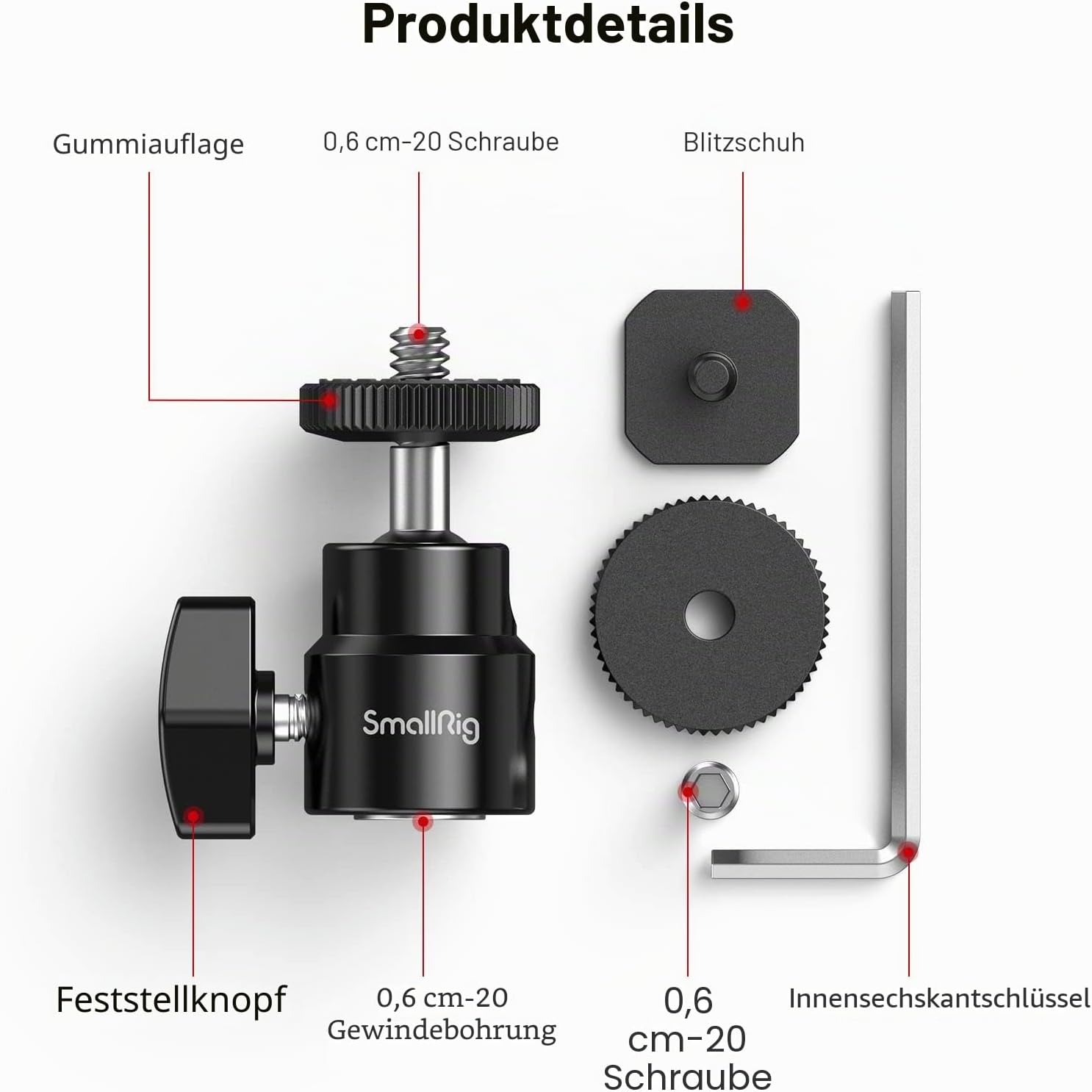 Thumbnail 3 de SmallRig Mini Ball Head 2er-Set mit Cold-Shoe-Adapter (2059) für DSLR/Monitor