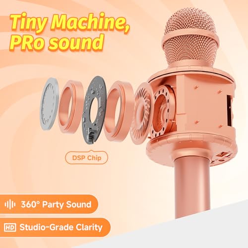 Detalle de Fede Micrófono Karaoke Bluetooth: micrófono inalámbrico 3 en 1 con LED multicolor