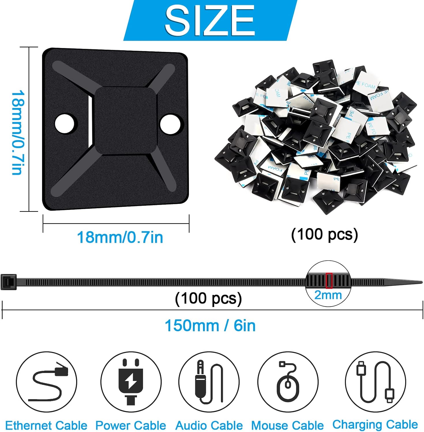 Thumbnail 1 de JatilEr cable tie mounts pack 200