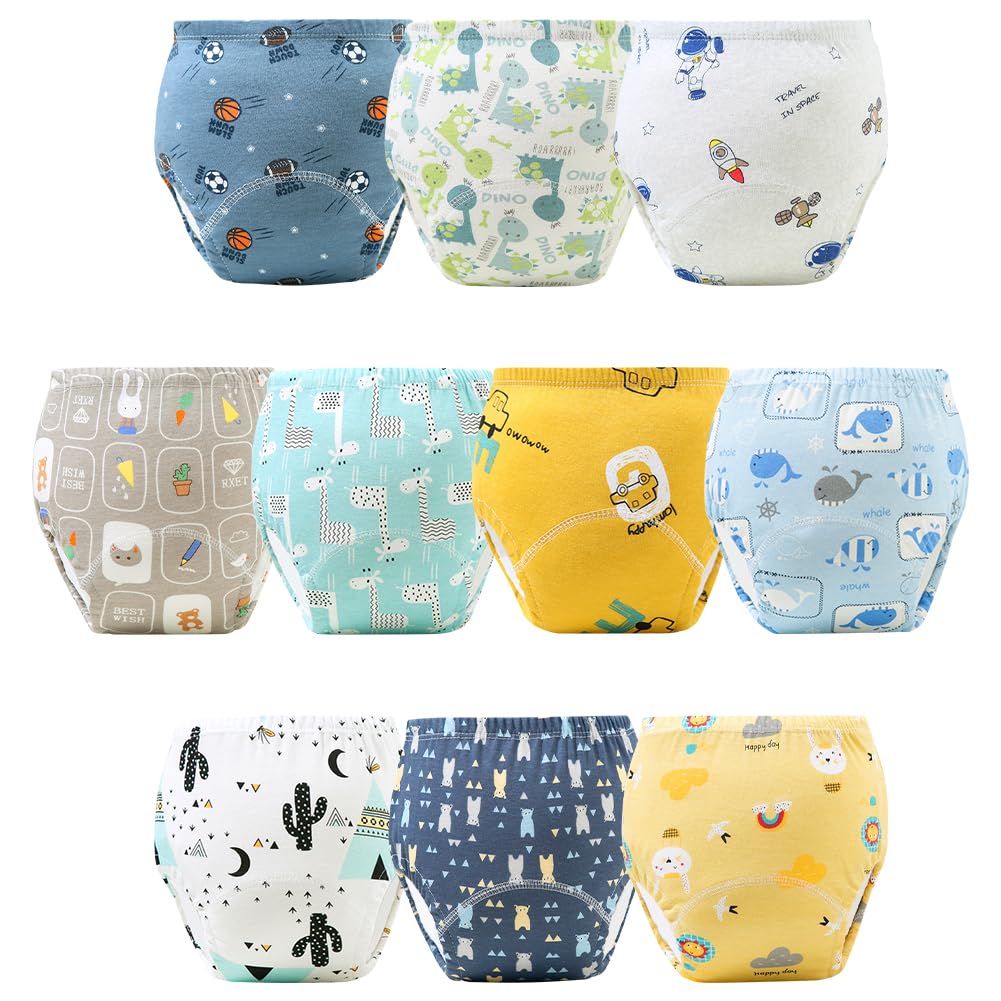 Aolso Töpfchen-Trainingshosen (10er-Set) – Baby/ Kleinkind-Trainingshose aus 100% Baumwolle für Jungen (110)