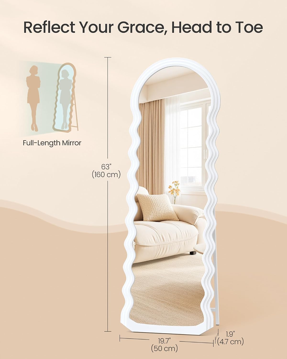 Thumbnail 5 de SONGMICS Aileas Collection LFM027W01 Full-Length Mirror, 160 x 50 cm