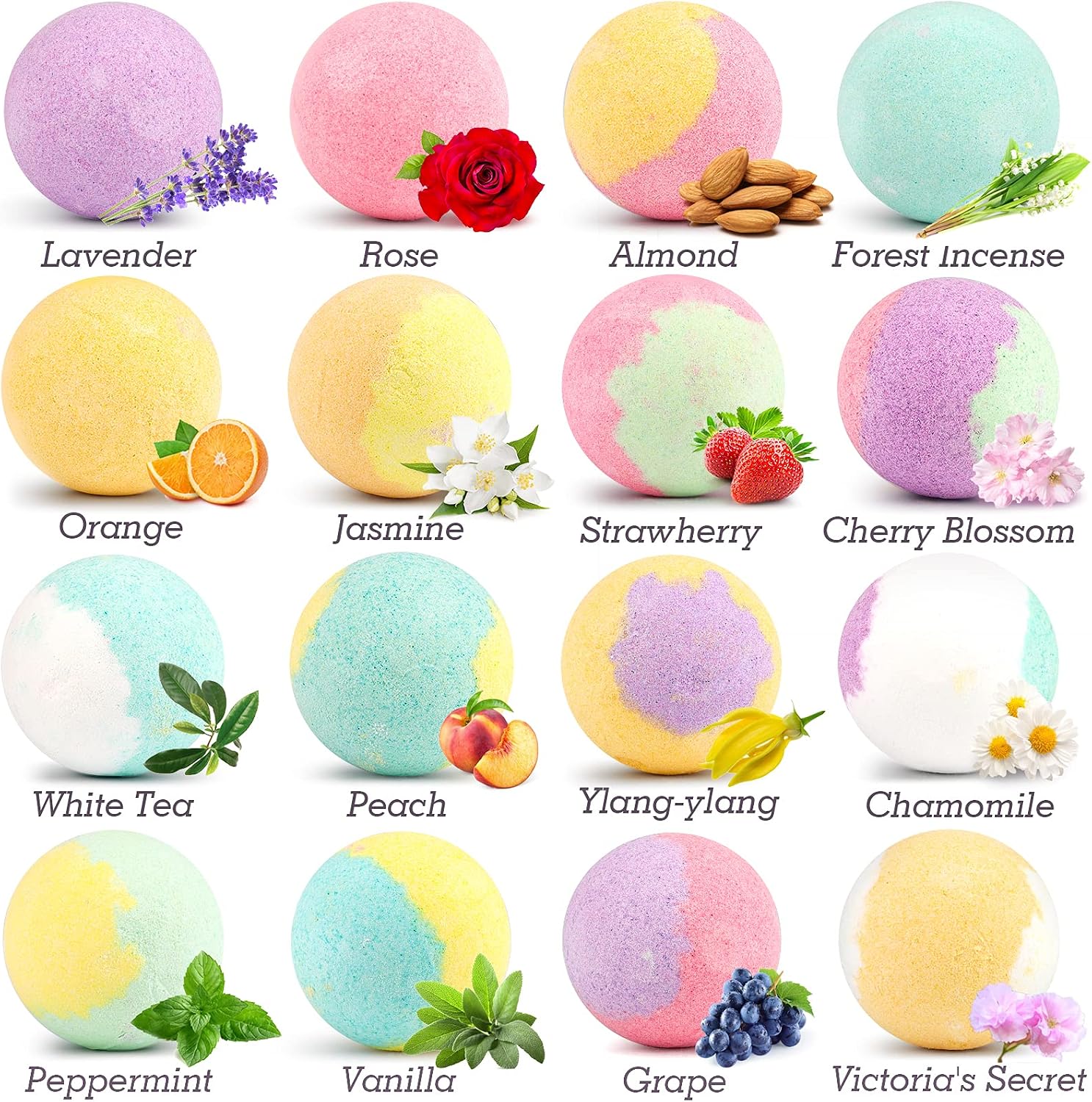 Detalle 2 de HESONTA Bath Bomb Gift Set, 16-Piece Bubble Bath with 16 Scents