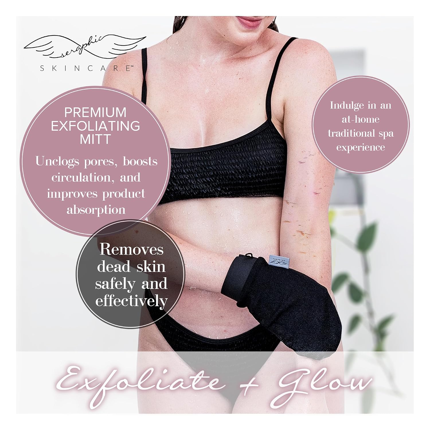 Thumbnail 1 de Seraphic Skincare Exfoliating Mitt – 2pc ⚙